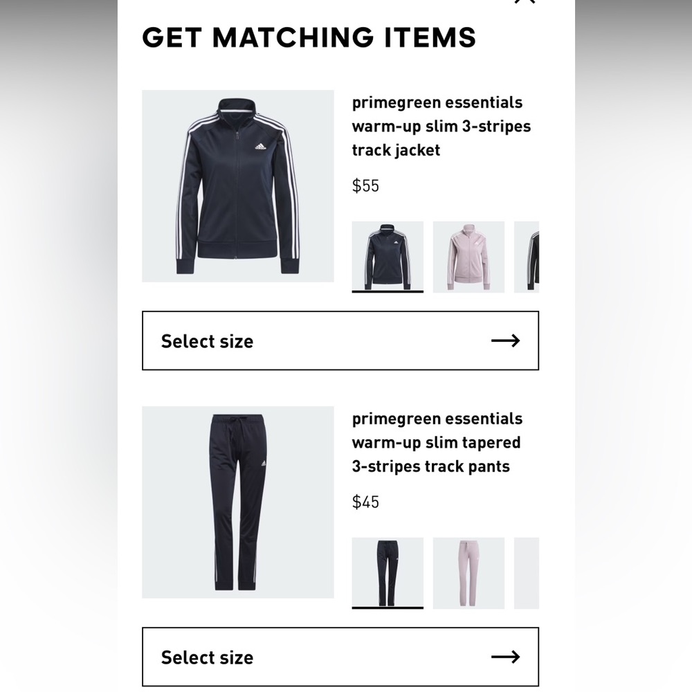 Adidas 3-Stripe essentials track Set